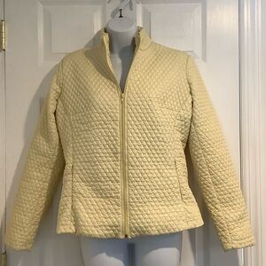 VINTAGE ADIKA COLLECTION Womens Yellow Quilted Lightweight Spring Coat Jacket ML